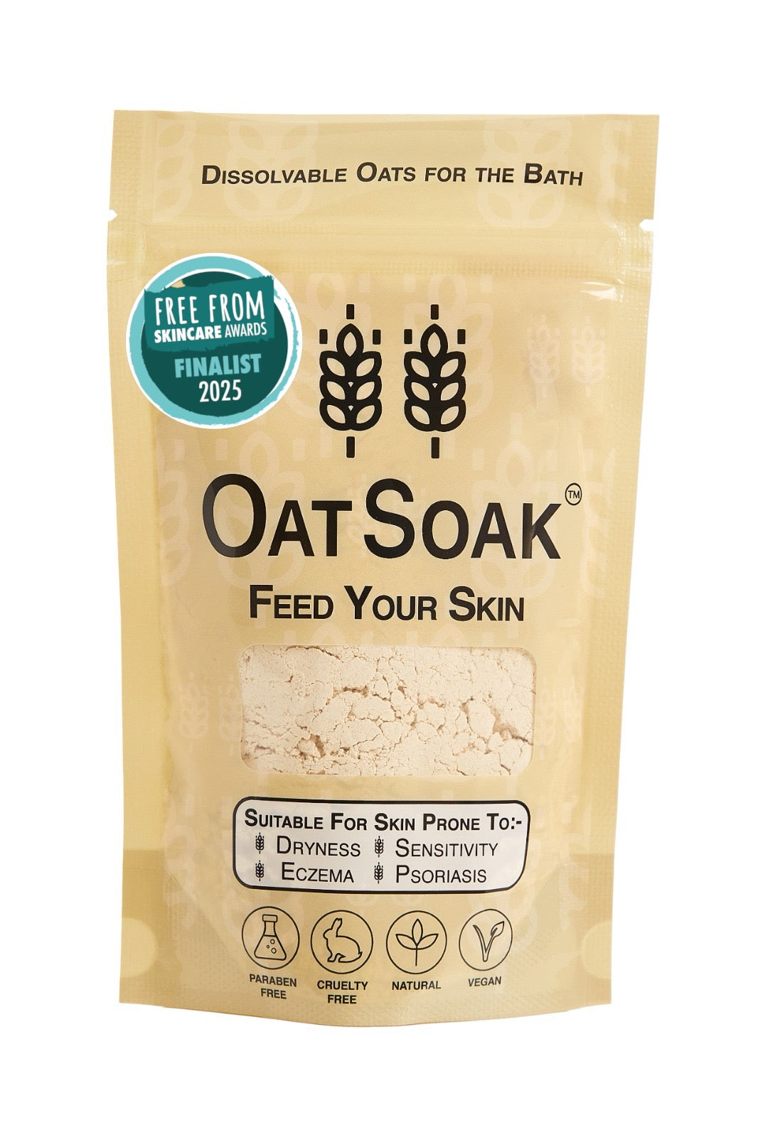 OatSoak Dissolvable oats for Bath. Relief for eczema, psoriasis, dry skin, sensitivity, chickenpox, sunburn, shingles.