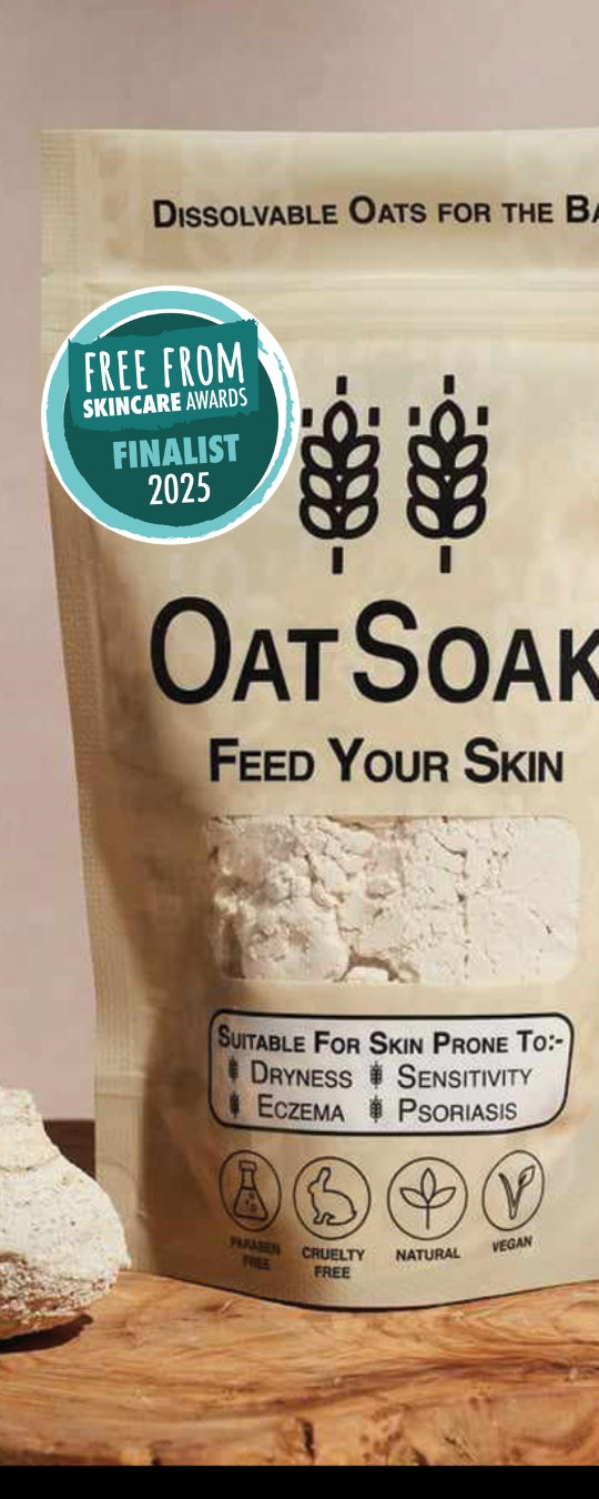 Oatsoak - Oats for the bath. Sooths skin prone to eczema, psoriasis, dryness, sensitivity and chickenpox Finalists in free from skincare awards 2025