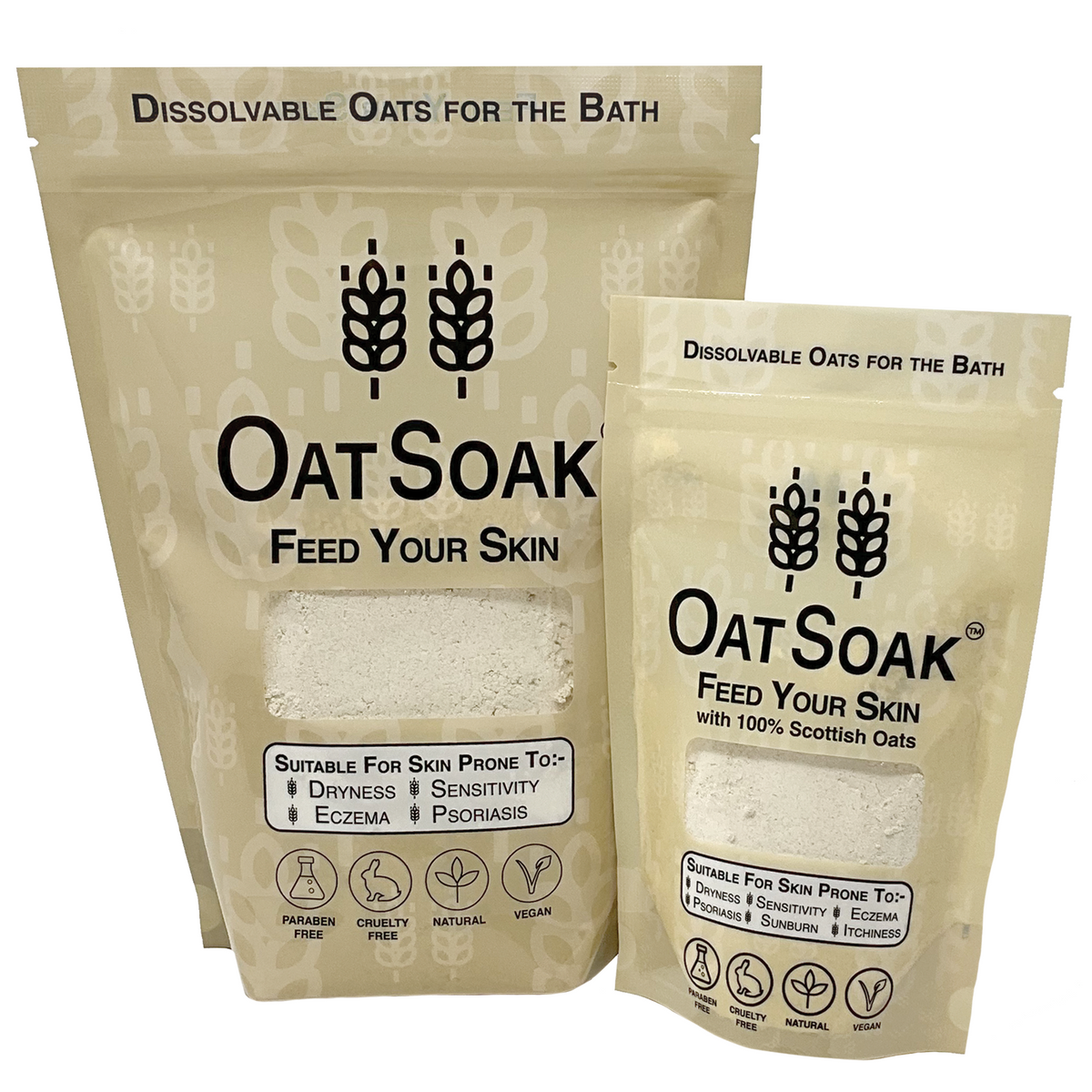 Oatsoak - Oats for the bath. Sooths skin prone to eczema, psoriasis, dryness, sensitivity and chickenpox 