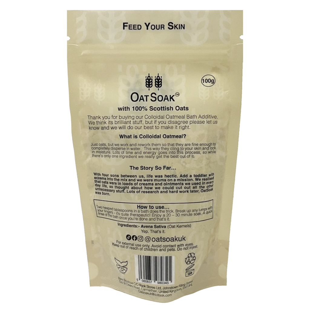 Oatsoak - Oats for the bath. Sooths skin prone to eczema, psoriasis, dryness, sensitivity and chickenpox 