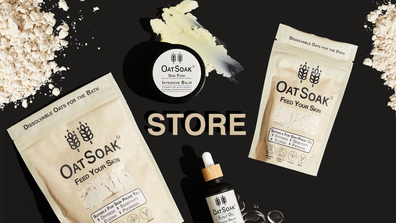 Oatsoak - Suitable for skin Prone to Sensitivity, Eczema, Psoriasis, Dryness. Soothing Skin. Colloidal Oatmeal. Avena Sativa. 100% Natural. Chicken pox relief. Scalp oil for relief from dry itchy scalp, Eczema relief. Psoriasis relief. 